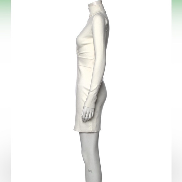 A.L.C. Choker White Form Flattering Long Sleeve MIDI Sheath Dress Size Small - Picture 5 of 13
